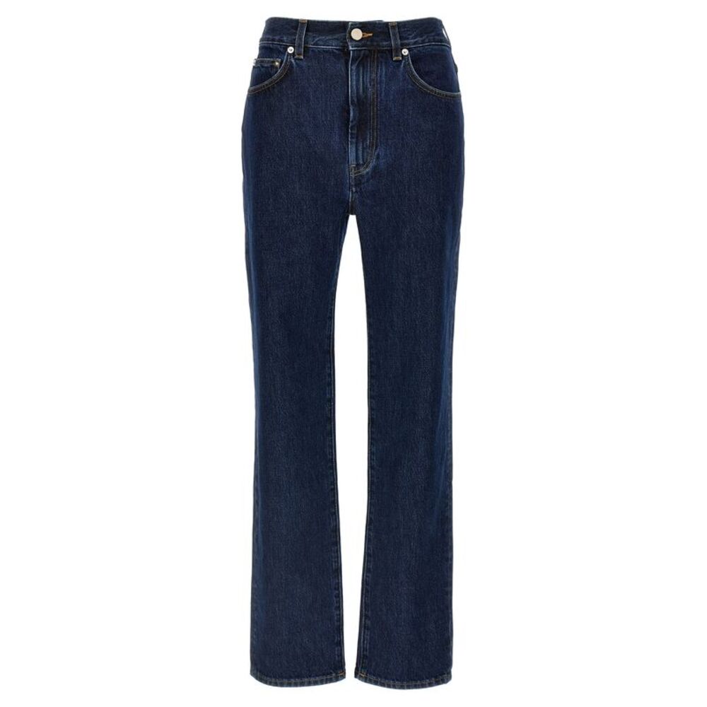 Loulou De Saison Blue Organic Cotton Straight-Leg Women's Jeans